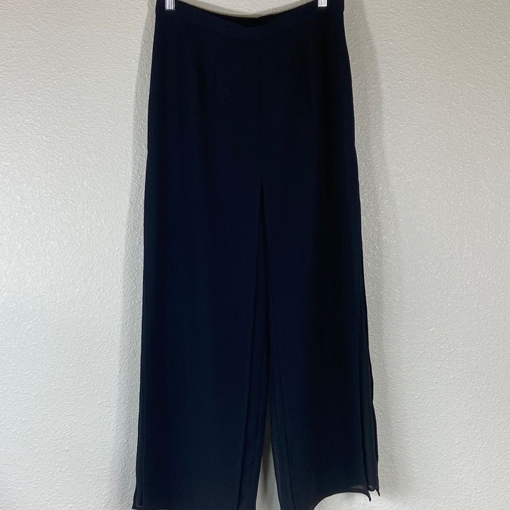 Navy Wide-Leg Women's Pants